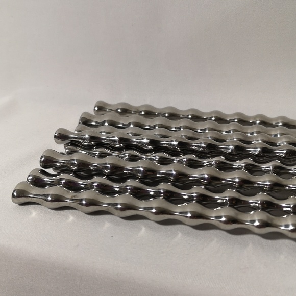 Set of Ten Large Towle Forks Krinkle-like Pattern in Great Condition Stainless - Picture 2 of 6